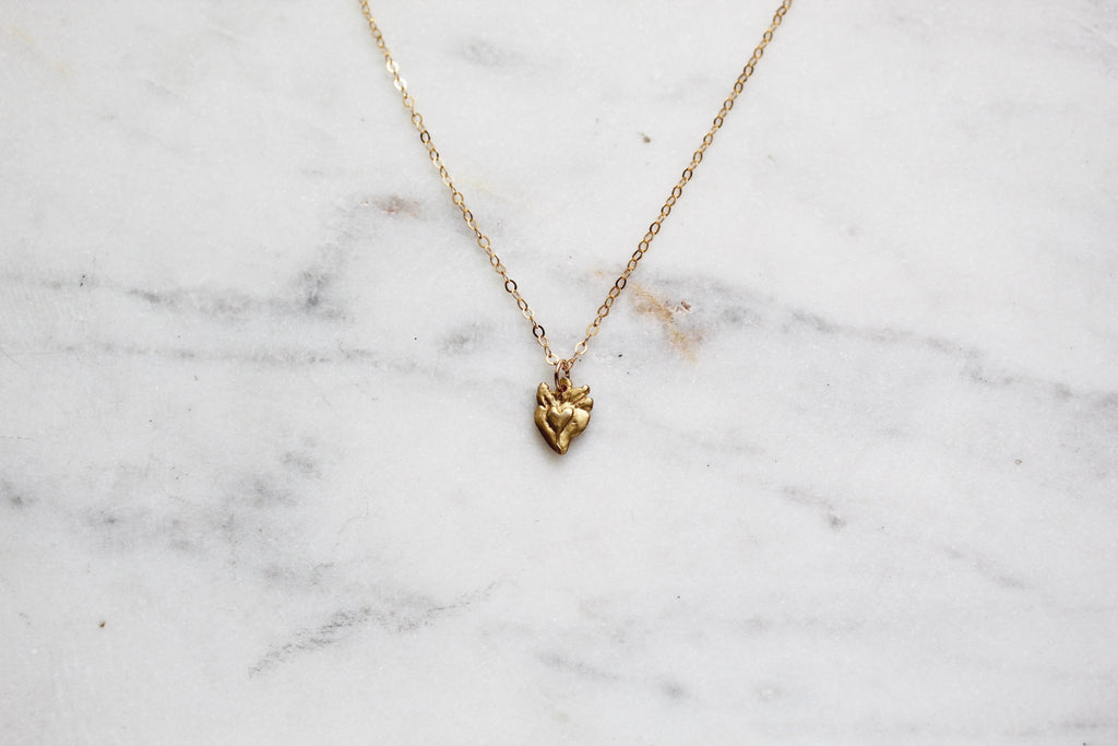 Tiny Sacred Heart Necklace