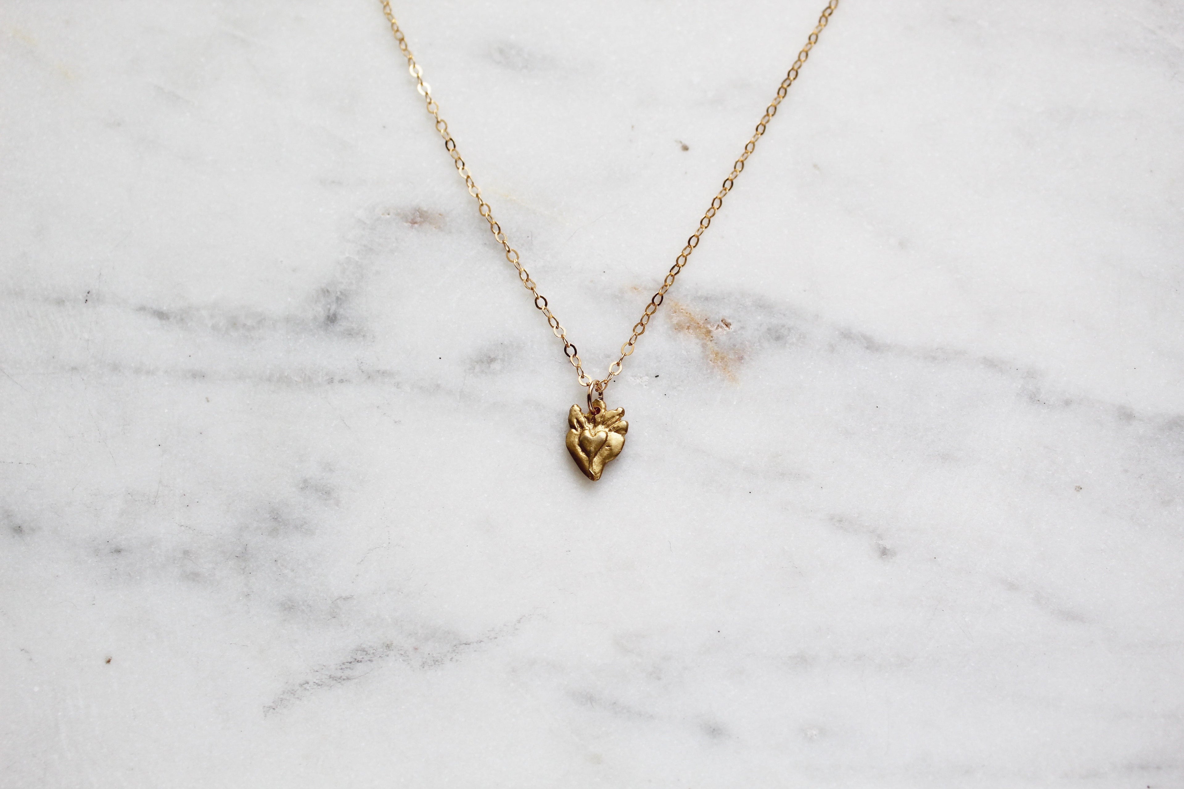 Tiny Sacred Heart Necklace