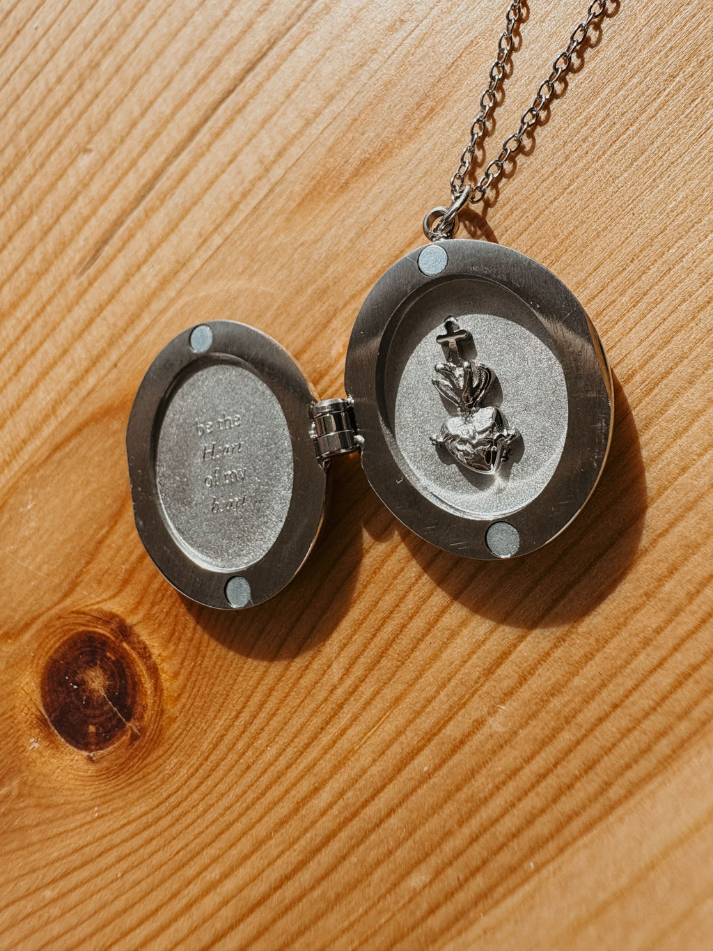 Silver Monstrance Catholic Locket by Blessed Is She