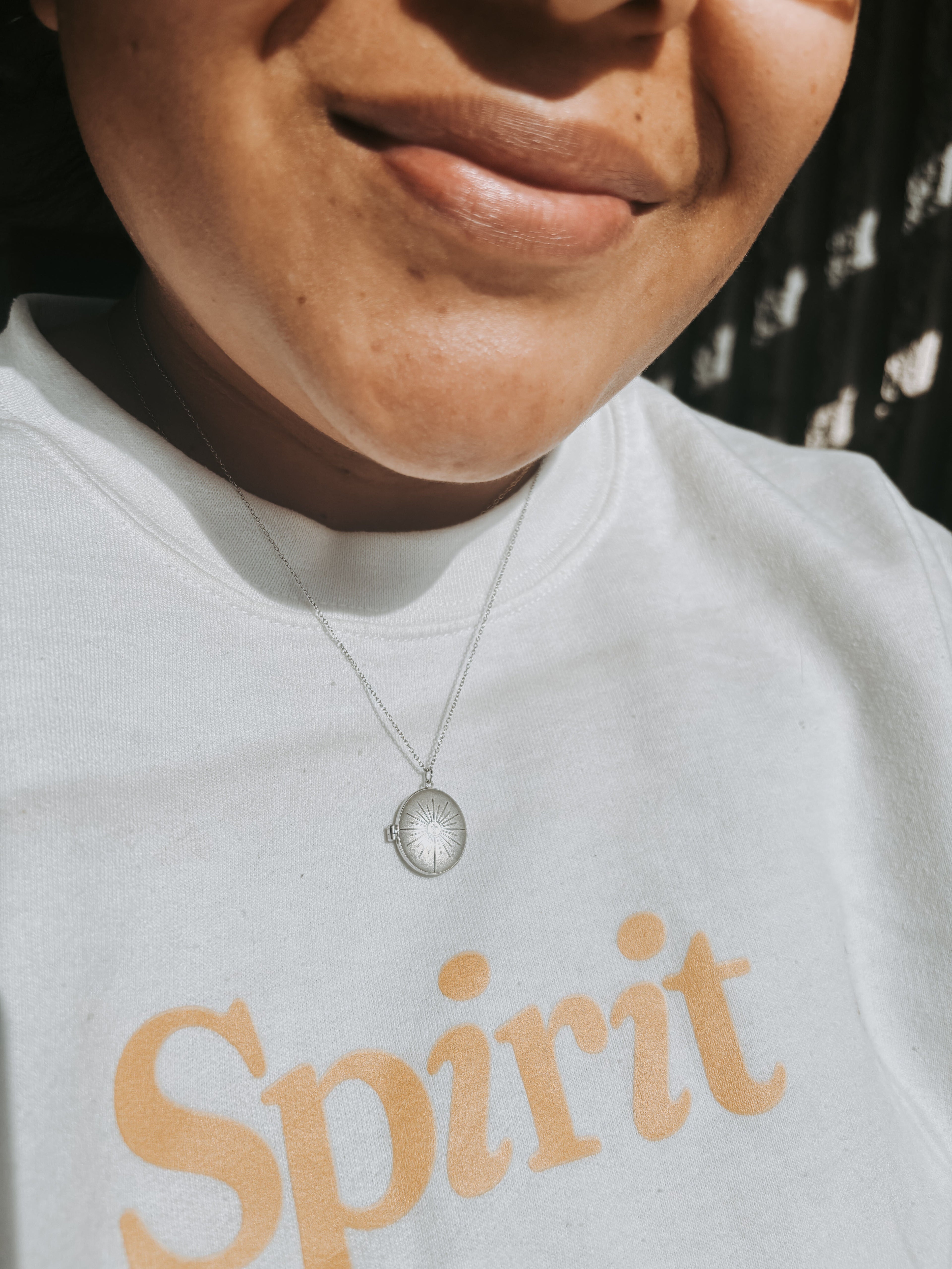 Silver Monstrance Catholic Locket by Blessed Is She