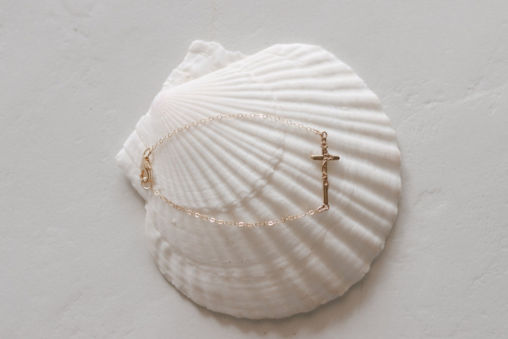 St. Joseph Lily Cross Bracelet