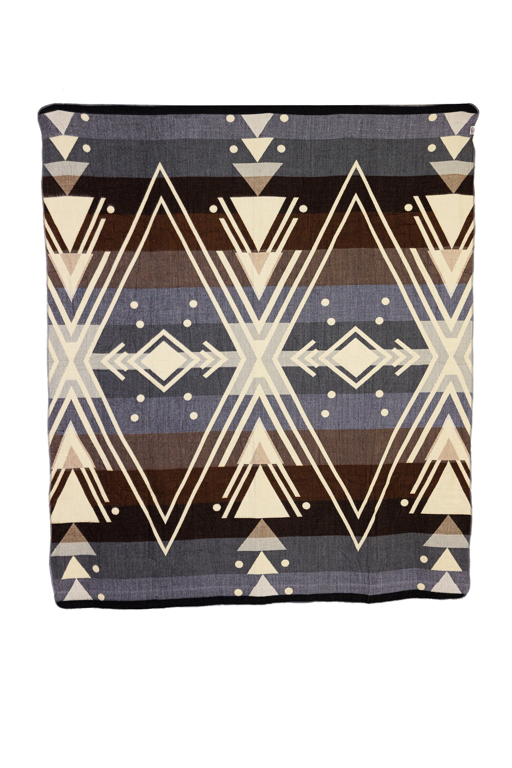 Yachana Collection - Handwoven Reversible Chevron Gray Brown Red & Cream Alpaca Throw From Ecuador