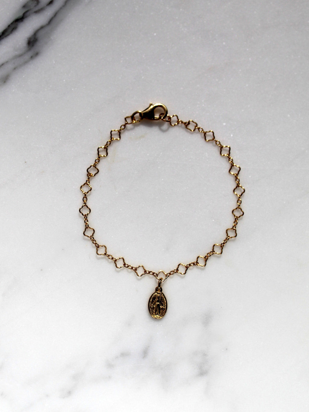 Miraculous Medal Floral Bracelet Set - Mommy and Me