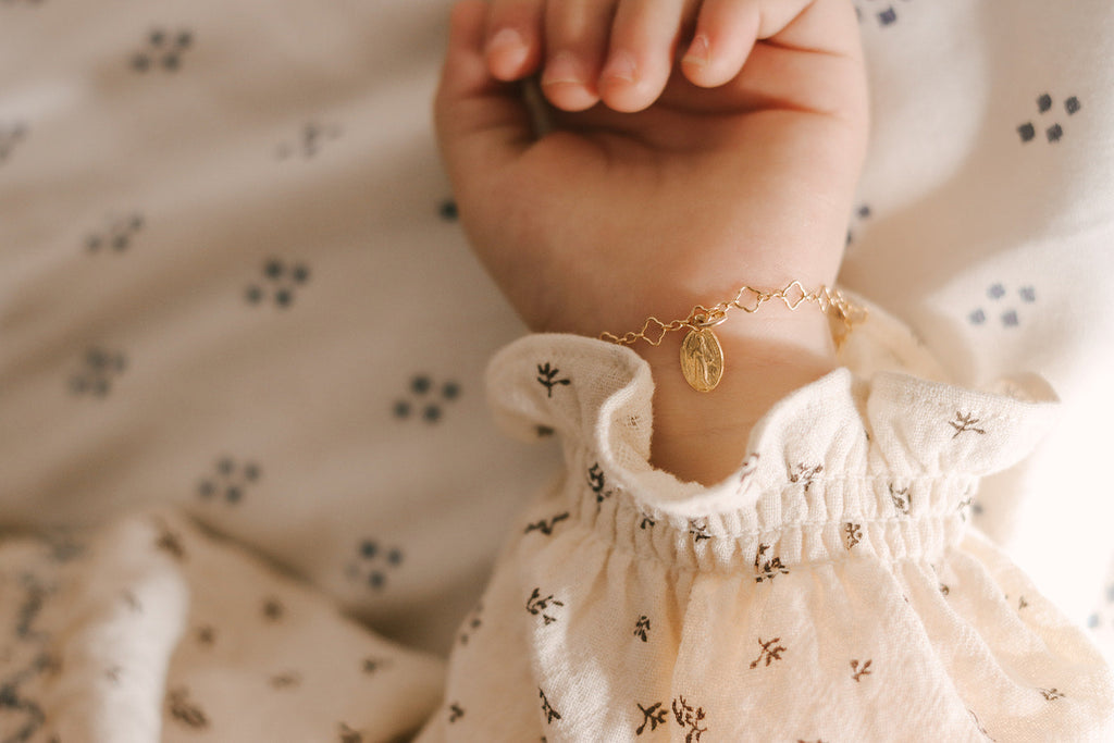 Miraculous Medal Floral Bracelet Set - Mommy and Me