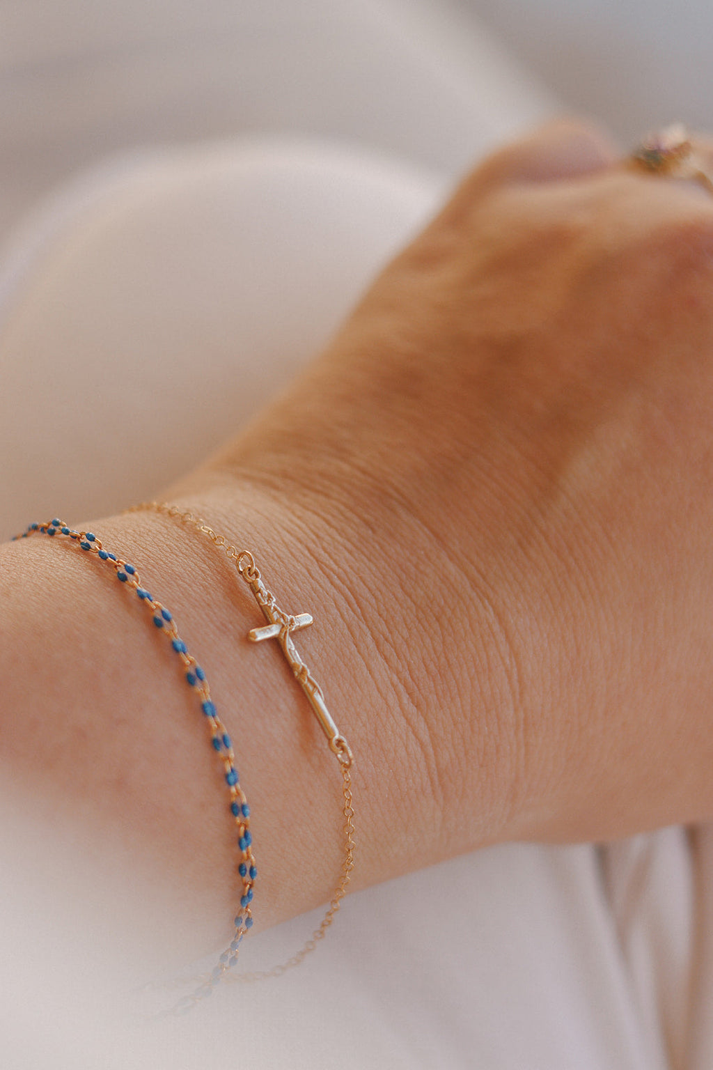 St. Joseph Lily Cross Bracelet